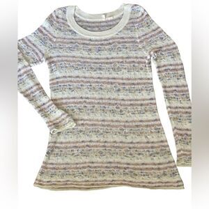 Anthropologie Moth Long Sleeve Striped Distressed Sweater. Size X-Large.